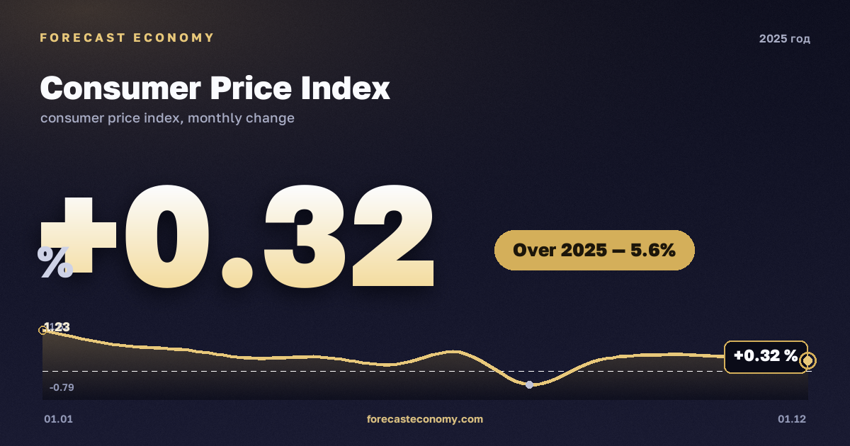 Consumer Price Index in 2025 — chart, Price growth over the year +5.6 %, source Rosstat